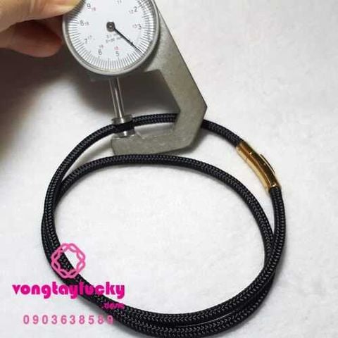 dây cổ vải dù Thái Lan, dây cổ màu đen khóa Thái xi vàng, dây cổ, đây cổ 4li
