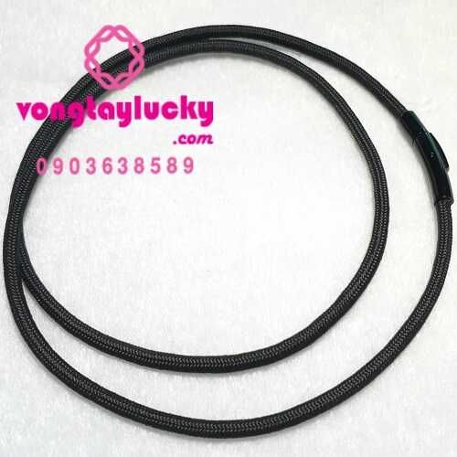 dây cổ vài dù Thái lan, dây cổ vài dù, dây cổ khóa bấm inox, dây cổ Thái, dây cổ màu đen, dây đeo đá phong thủy, dây chuyền nữ, dây vải dù 3li khóa đen