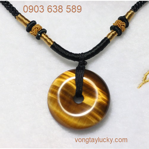 Dây cổ đồng điếu đá thạch anh mắt hổ TÀI LỘC, MAY MẮN, PHÚ QUÝ