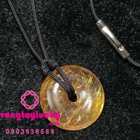 Dây chuyền đồng điếu thạch anh tóc vàng, san hô hóa thạch, hổ phách, mặt trăng, TA hồng