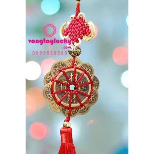 Xâu Đồng xu hoa mai thập toàn loại đẹp đồng xu cổ không rỉ sét, trừ thị phi thu hút tài lộc M04