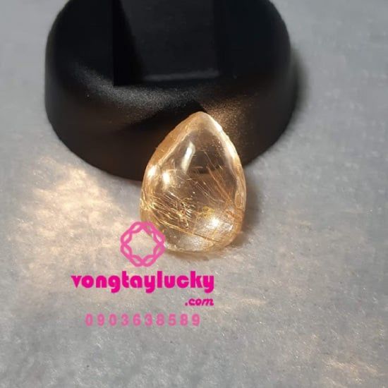 Mặt dây chuyền thạch anh tóc vàng giọt nước thiên nhiên 3A