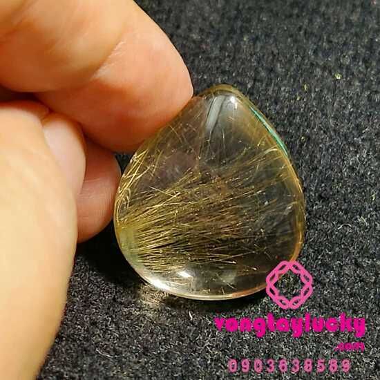 mặt dây chuyền giọt nước, giọt nước thạch anh tóc vàng, mặt đá phong thủy, mặt đá thạch anh, mặt dây chuyền mệnh kim
