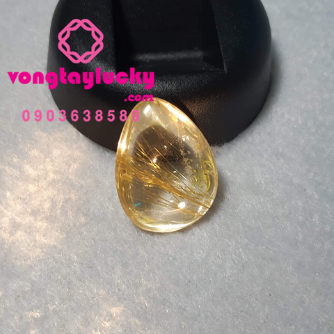 Mặt dây chuyền thạch anh tóc vàng giọt nước thiên nhiên 3A