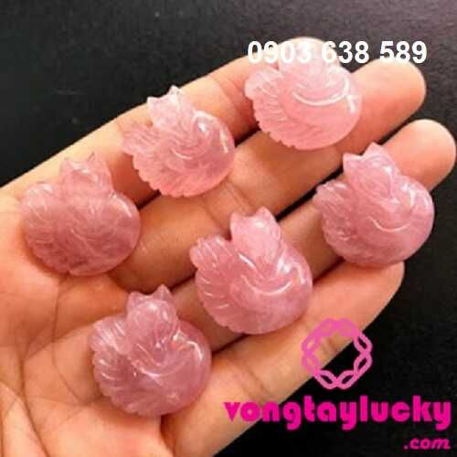 dây chuyền hồ ly, hồ ly thạch anh hồng, hồ ly  9 đuôi, hồ ly tình duyên, mua dây chuyền hồ ly ở đâu, hồ ly đá phong thủy
