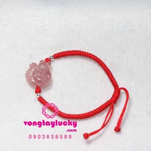Vòng tay Hồ ly thạch anh hồng đậm Vip 5A