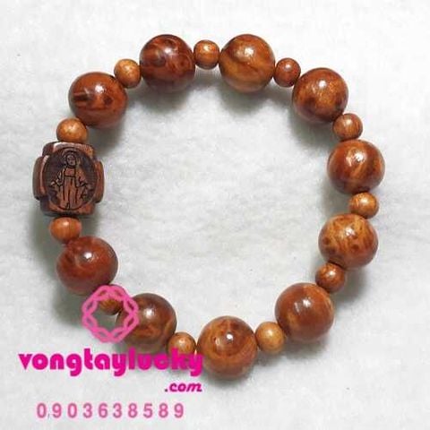 Chuỗi mân côi gỗ huyết long Nu đeo tay