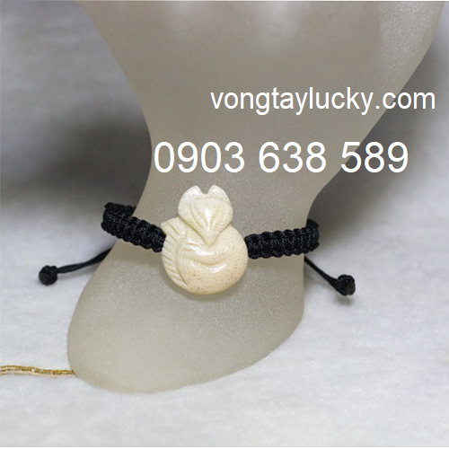 Vòng tay hồ ly đá san hô trắng hóa thạch thiên nhiên
