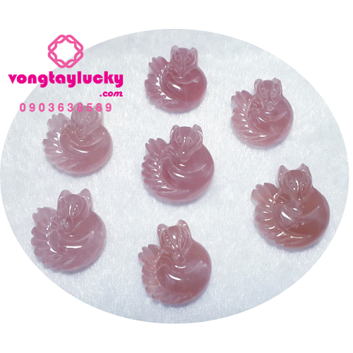 vòng tay hồ ly thạch anh hồng, vòng tay đá phong thủy, vòng tay hồ ly thạch anh hồng tự nhiên, vòng tay đá phong thủy, vòng tay hồ ly têt dây, đá hồ ly, hồ ly 9 đuôi, công dụng hồ ly