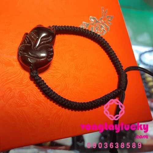 Vòng tay hồ ly thạch anh khói xám tết dây