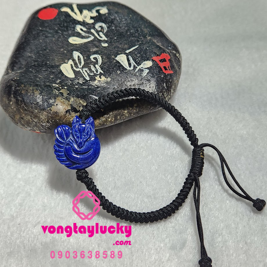 đá LAPIS LAZULI , hồ ly màu xanh, hồ ly mệnh thủy, vòng tay hồ ly