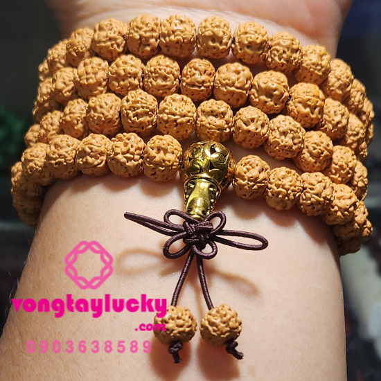 chuỗi Rudraksha, chuỗi 108 hạt, bồ đề kim cang, bồ đề kim cang tây tạng, chuỗi 108 quấn tay 4 vòng, chuỗi niệm phật, pháp khí mật tông