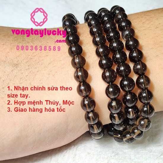 thạch anh khói vòng đeo tay vòng tay phong thủy chuỗi quấn tay thạch anh khói vòng tay mệnh thủy