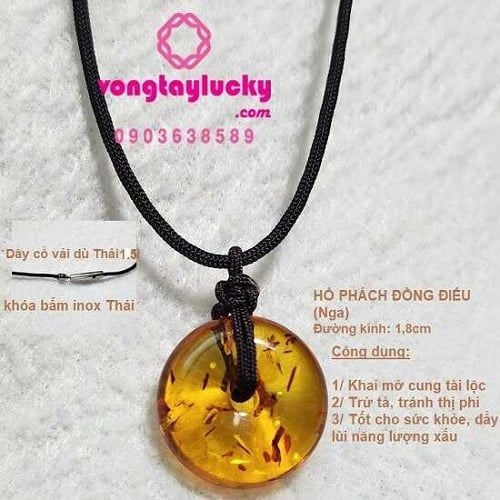 Dây cổ Đồng điếu hổ phách conac
