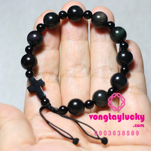 Chuỗi mân côi đá núi lửa obsidian 8li-10li-12li-14li các kiểu