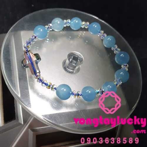 Chuỗi mân côi đá aquamarine