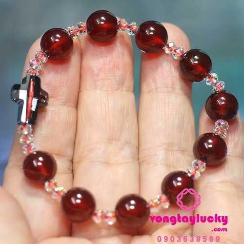 chuỗi mân côi đá garnet, vòng tay công giáo, vòng tay phong thủy, tràng hạt mân côi, chuỗi mân côi nữ
