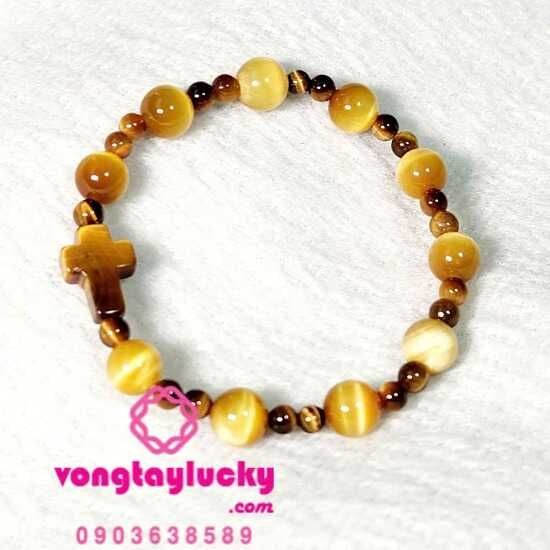 Chuỗi mân côi đá mắt hổ vàng các kiểu từ 8li - 14li