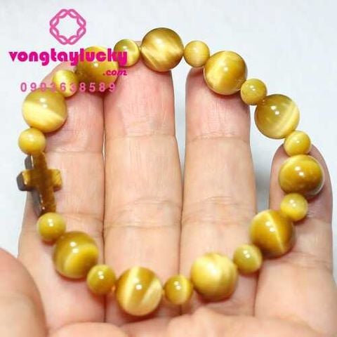 vòng tay đá mắt hổ, chuỗi mân côi đá mắt hổ, vòng tay phong thủy, vòng tay công giáo, vòng tay mệnh kim