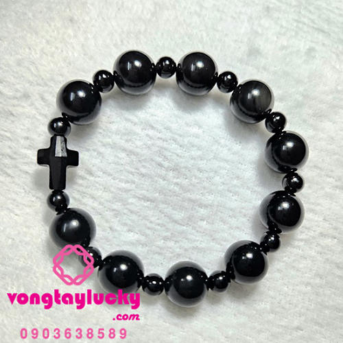 chuỗi mân côi, vòng tay công giáo, trang sức công giáo, chuỗi 10 hạt, chuỗi mân côi đá phong thủy, chuỗi mân côi mệnh thủy, chuỗi mân côi mệnh mộc, vòng tay thánh giá, đá núi lửa obsidian thiên nhiên