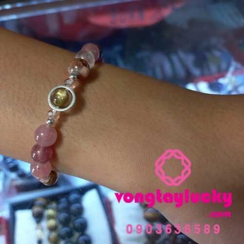 Chuỗi mân côi thạch anh ưu linh đa sắc