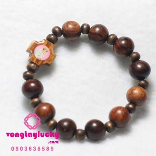 vòng tay công giáo, chuỗi mân côi gỗ trắc, chuỗi mân côi 10 hạt, tràng hạt mân côi, chuỗi mân côi gỗ quý, gỗ trắc đeo tay, vòng tay nam