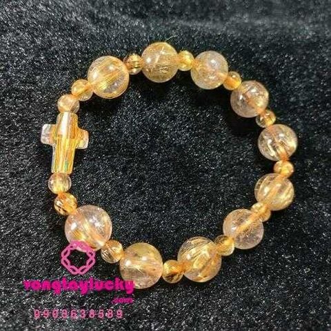thạch anh tóc vàng, vòng tay công giáo, tràng hạt mân côi, trang sức công giáo, chuỗi mân côi thạch anh tóc vàng, vòng tay10 hạt, vòng tay mệnh kim, vòng tay mệnh thủy, quà tặng công giáo
