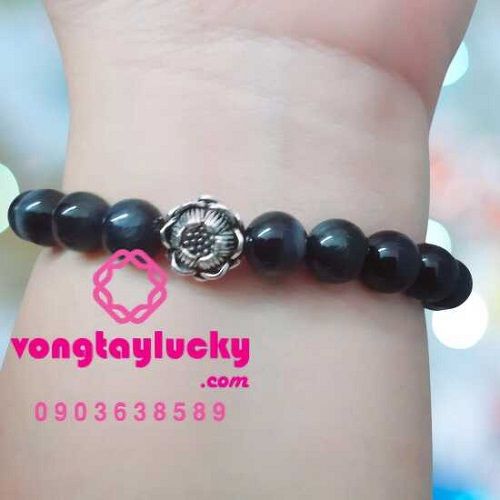 vòng tay đá mắt hổ, vòng tay nữ, đá mắt hổ phối bạc thái, vòng tay may mắn, vòng tay mệnh thủy, vòng tay mệnh mộc, vòng tay phong thủy