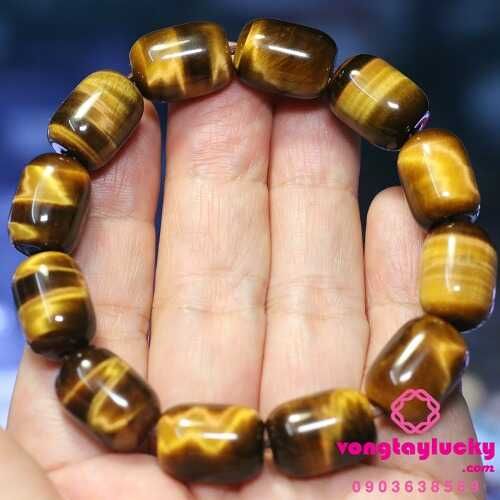 vòng tay đá mắt hổ, vòng tay đá mắt hổ lu thống, đá mắt hổ vàng nâu, vòng tay nam nữ, vòng tay mệnh thổ, vòng tay mệnh kim