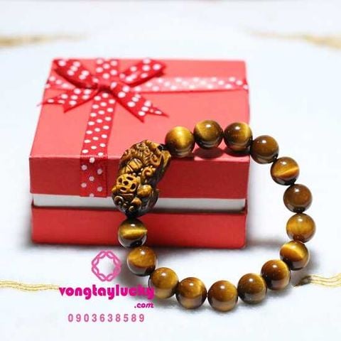 vòng tay tỳ hưu đá mắt hổ vàng nâu vòng tay tỳ hưu đá phong thủy cho nam vòng tay tài lộc vòng tay nam vòng tay mệnh thổ vòng tay tỳ hưu sales sốc