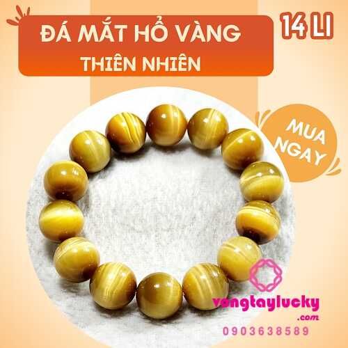 Vòng tay đá mắt hổ vàng Từ 10li đến 14li thiên nhiên 5A