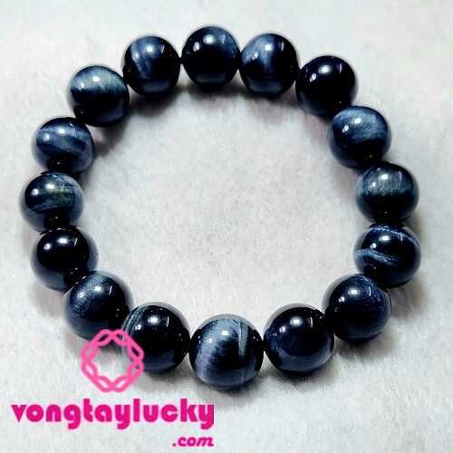 vòng tay đá mắt hổ, đá mắt hổ xanh dương đen, vòng tay mệnh thủy, đá mắt hổ xanh đen 8li, vòng tay Nam, vỏng tay mệnh thủy