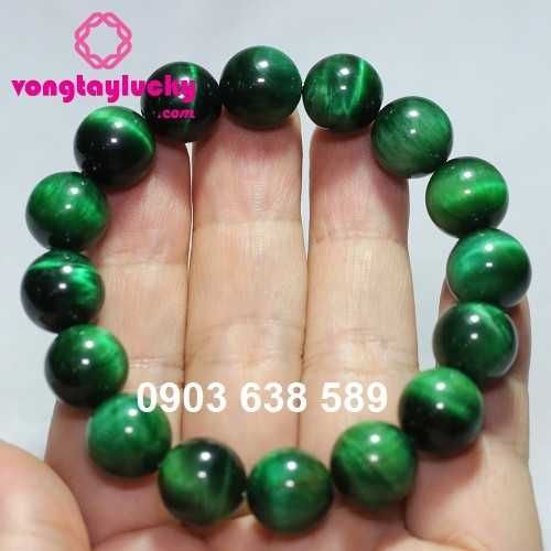 vòng tay đá mắt hổ xanh lục, vòng tay phong thủy, vòng tay mệnh mộc, vòng tay mệnh hỏa