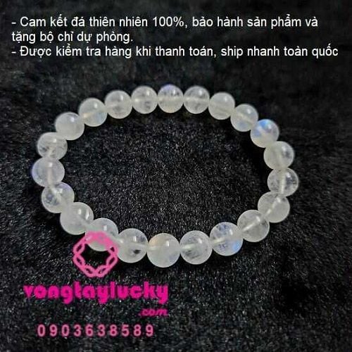 Vòng đeo tay đá mặt trăng thiên nhiên Vip 5A