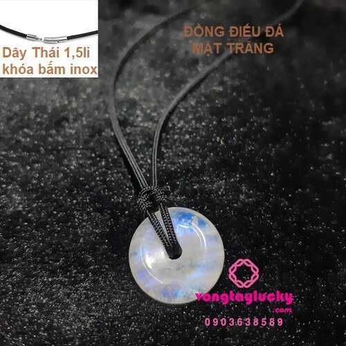 Đá mặt trăng, đồng điếu, đồng điếu đá phong thủy, đồng xu, dây cổ mệnh kim, đồng điếu đá moonstone, đá mặt trăng thiên nhiên