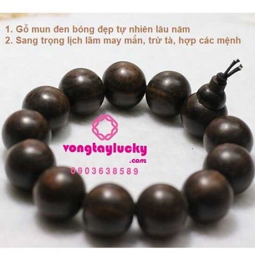 vòng tay mệnh mộc, vòng tay gỗ minh, chuỗi hạt phong thủy, chuỗi gỗ mun 20li, chuỗi gỗ mun tự nhiên, vòng tay nam lớn