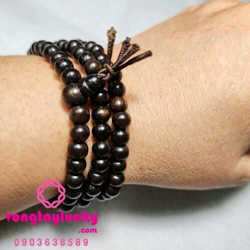 gỗ mun 6li, gỗ mun, chuỗi 108 hạt,  chuỗi 108 hạt quấn tay
