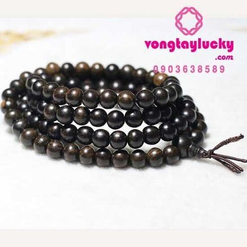 gỗ mun 8li, gỗ mun, chuỗi 108 hạt,  chuỗi 108 hạt quấn tay