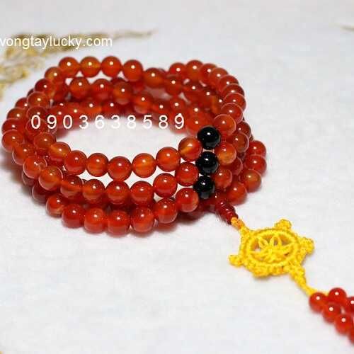 chuỗi 108 hạt, mã nào đỏ, chuỗi đeo cổ, chuỗi niệm Phật