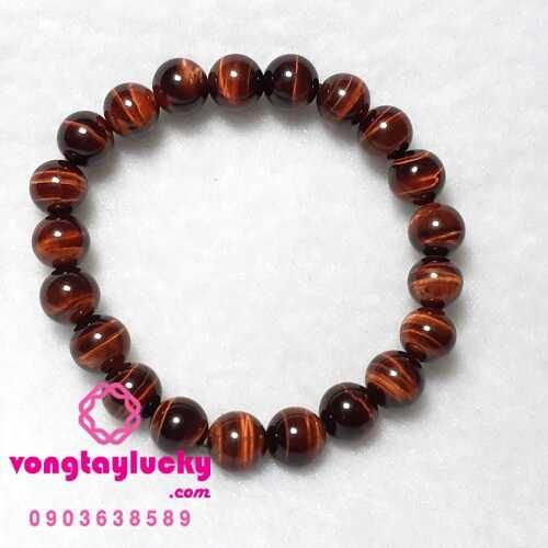 Vòng tay đá mắt hổ đỏ các size từ 8li - 14li thiên nhiên Vip 5A
