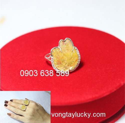 nhẫn hồ ly, nhẫn hồ ly thạch anh tóc vàng, hồ ly đeo tay, nhẫn cầu tình duyên, hồ ly mệnh kim