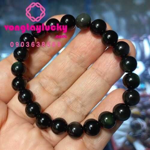 vòng tay phong thủy, vòng tay đá núi lửa obsidian, vòng tay mệnh thủy, vòng tay may mắn, đá obsidian thiên nhiên, vòng tay 21 hạt