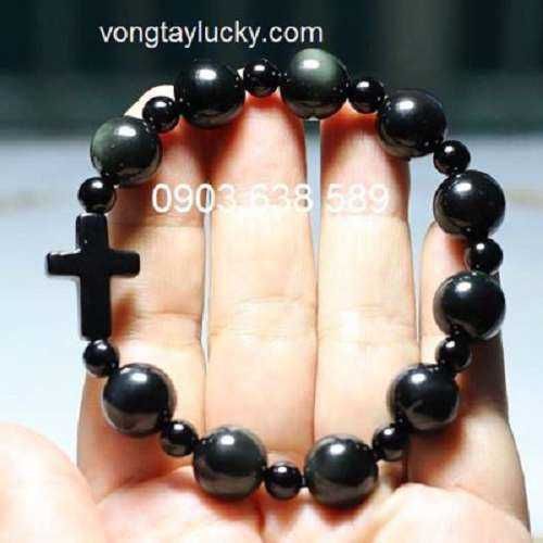 chuỗi mân côi, vòng tay công giáo, trang sức công giáo, chuỗi 10 hạt, chuỗi mân côi đá phong thủy, chuỗi mân côi mệnh thủy, chuỗi mân côi mệnh mộc, vòng tay thánh giá, đá núi lửa obsidian thiên nhiên