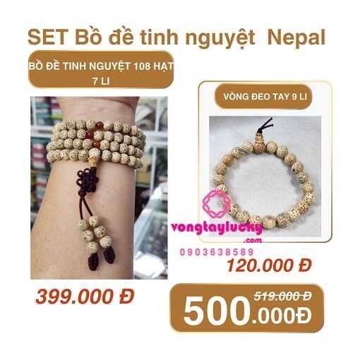 Set bồ đề tinh nguyệt 108 hạt 7li và 1 vòng tay 9li 21 hạt chỉ có 500K