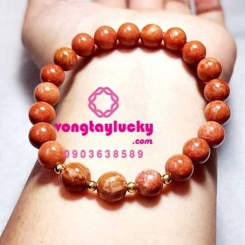 Vòng tay đá san hô đỏ hóa thạch thiên nhiên