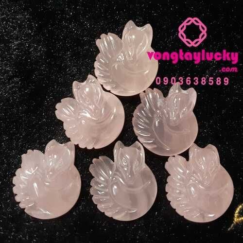 Mặt đá và vòng tay hồ ly thạch anh hồng thiên nhiên