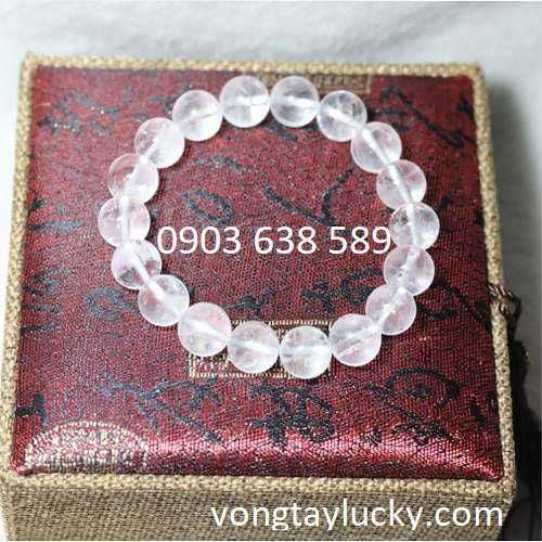vòng tay mệnh kim, vòng tay thạch anh ưu linh trắng, vòng tay nữ , vòng tay đá phong thủy, vòng tay đá thạch anh