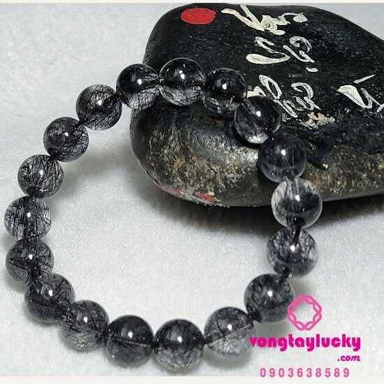 vòng tay đá thạch anh, vòng tay thạch anh tóc, vòng tay phong thủy, thạch anh tóc đen