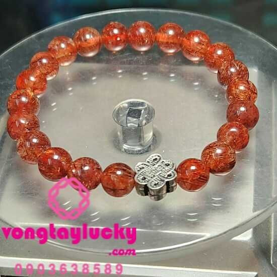 vòng tay đá thạch anh thạch anh tóc đỏ vòng tay mệnh hỏa vòng tay tài lộc vòng tay phong thủy vòng tay hợp mệnh, thạch anh tóc đỏ mix charm ca1gt tường