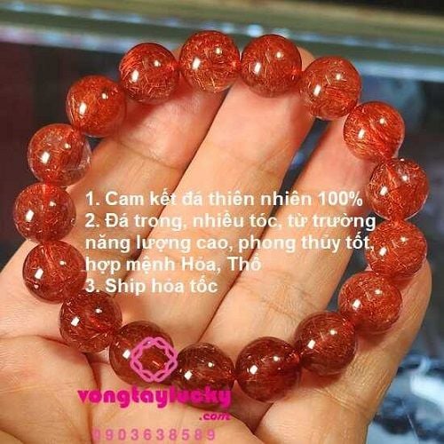 Vòng tay thạch anh tóc đỏ
